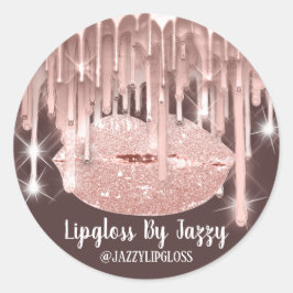 Adesivo Redondo Lâmpago Maquiagem Artista Gota Pó Girly Brown