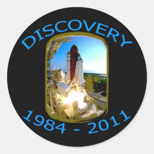 Adesivo Redondo Lançamento da descoberta do vaivém espacial