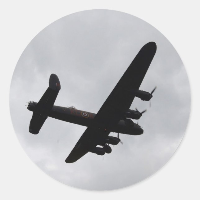 Adesivo Redondo Lancaster Bomber Overhead (Frente)