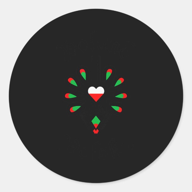 Adesivo Redondo Land Lska Lish Highlander Folk Art Parzenica Flag  (Frente)