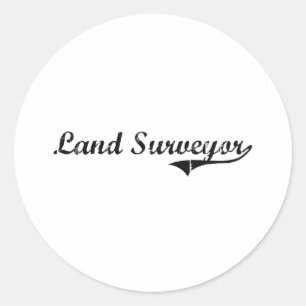 Adesivo Redondo Land Surveyor Professional Job