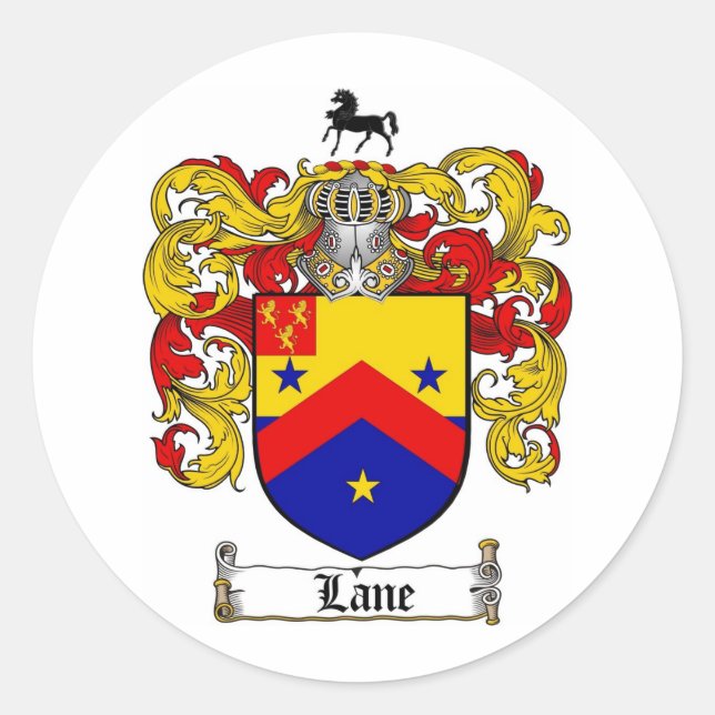 ADESIVO REDONDO LANE FAMILY CREST - LANE CASACO DE ARMAS (Frente)