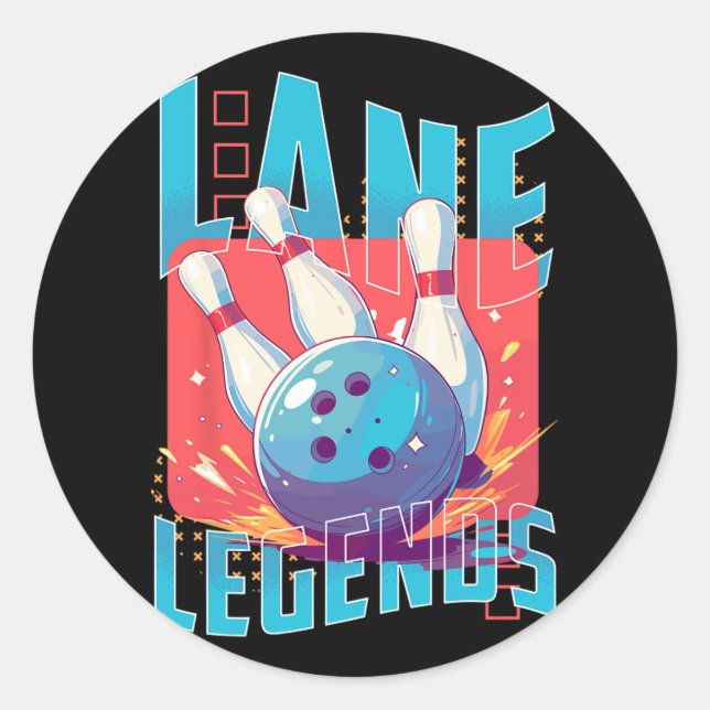 Adesivo Redondo Lane Legends Boliche (Frente)