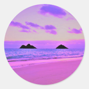 Adesivo Redondo Lanikai Sunrise
