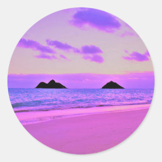 Adesivo Redondo Lanikai Sunrise