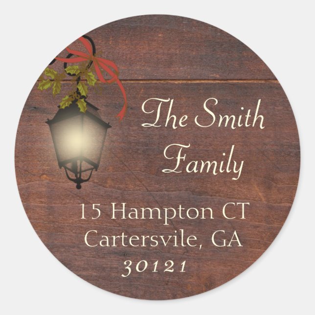 Adesivo Redondo Lanterna de Natal do Sticker (Frente)