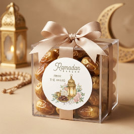 Adesivo Redondo Lanterna Floral do Ramadan Kareem