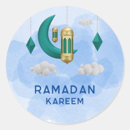 Adesivo Redondo Lanterna Islâmica Ramadan kareem Round Sticker