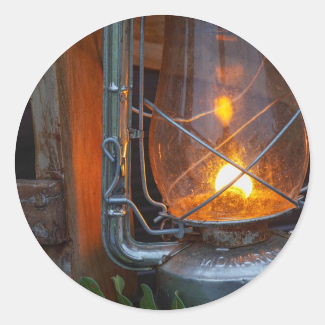 Adesivo Redondo Lanterna No Acampamento De Placas, Parque Nacional (Frente)