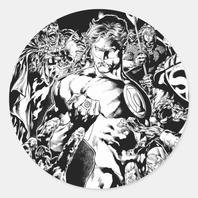 Adesivo Redondo Lanterna Verde Cercada (Frente)