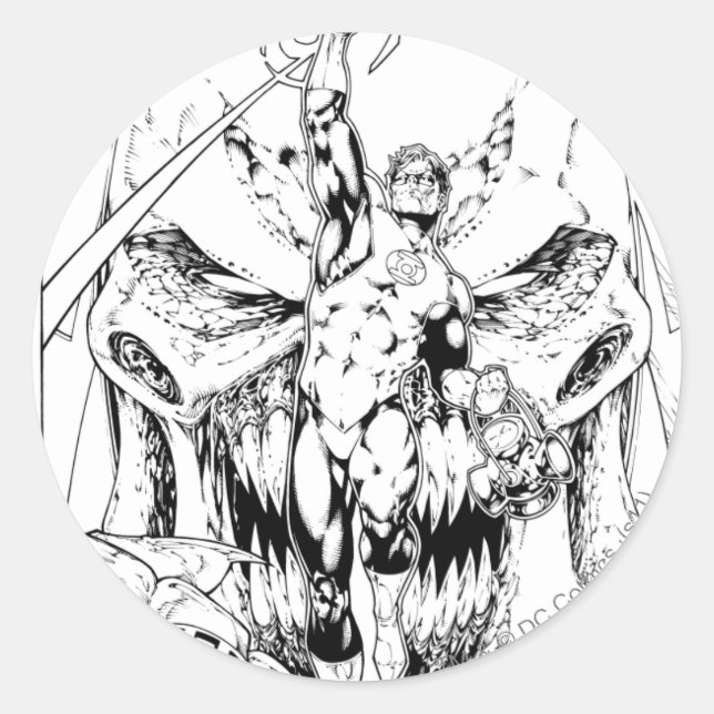 Adesivo Redondo Lanterna Verde com corrente de luz (Frente)