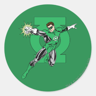 Adesivo Redondo Lanterna Verde com Fundo do Logotipo
