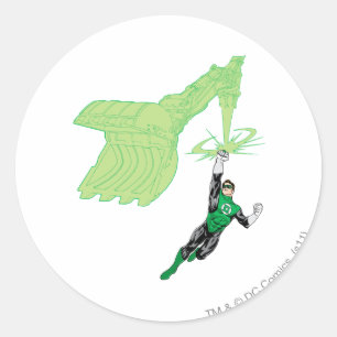 Adesivo Redondo Lanterna Verde - Completamente Renderizado, com má