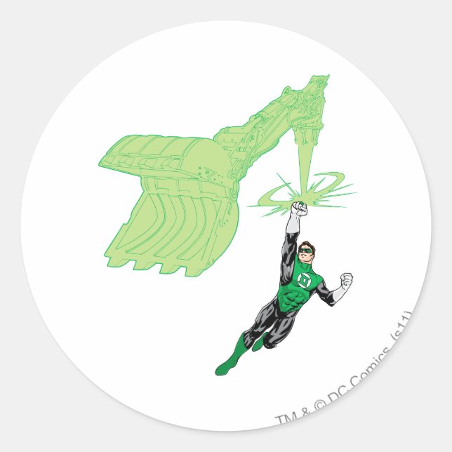 Adesivo Redondo Lanterna Verde - Completamente Renderizado, com má (Frente)