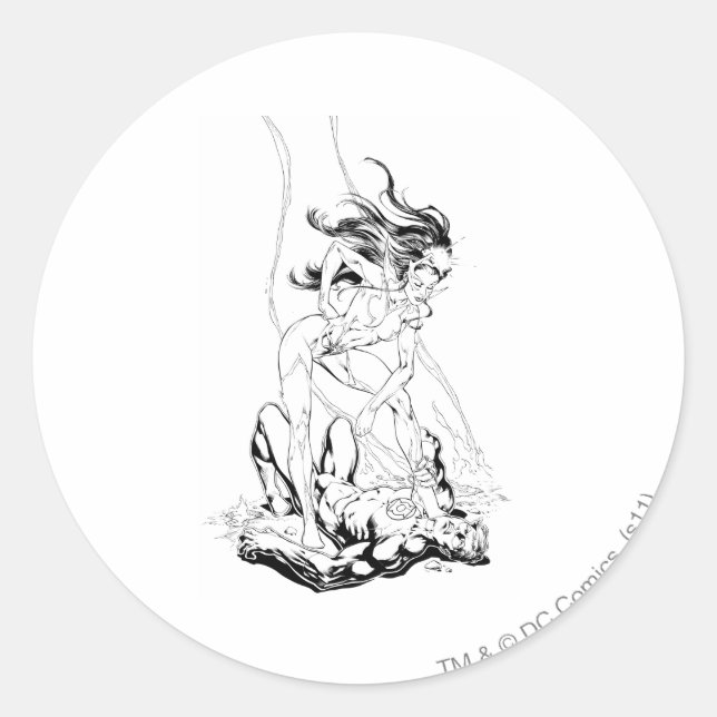 Adesivo Redondo Lanterna Verde e Espírito Estrela (Frente)