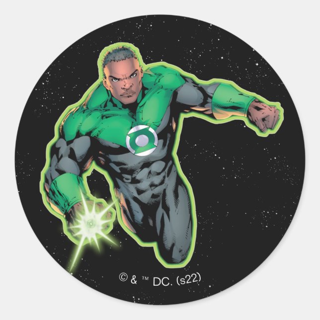 Adesivo Redondo Lanterna Verde John Stewart (Frente)