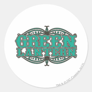 Adesivo Redondo Lanterna Verde Letras de Tempo de Exibição