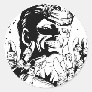 Adesivo Redondo Lanterna Verde - Muitos Anéis, Preto e Branco