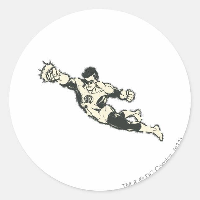 Adesivo Redondo Lanterna Verde Pisa Grunge (Frente)