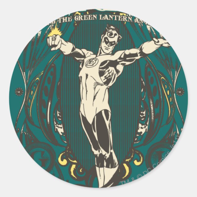 Adesivo Redondo Lanterna Verde - Poster "Sem Carinho" (Frente)