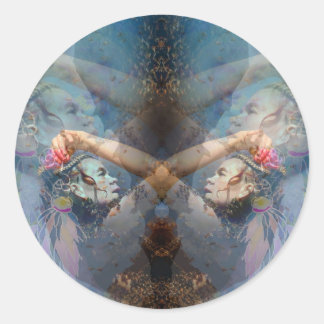 Adesivo Redondo lanternas com penas