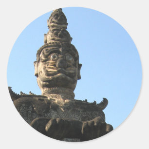 Adesivo Redondo Lao Giant Guardian .. Buddha Park, Vientiane, Laos