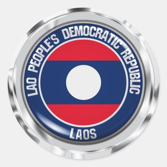 Adesivo Redondo Laos Round Emblem (Frente)