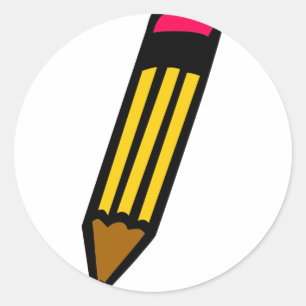 Adesivo Redondo lápis da escola do estudante