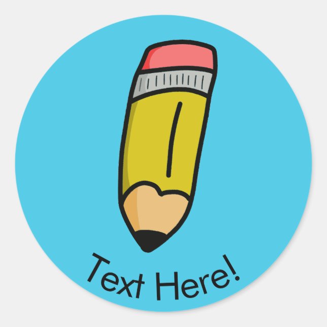 Adesivo Redondo lápis de desenho animado (Frente)