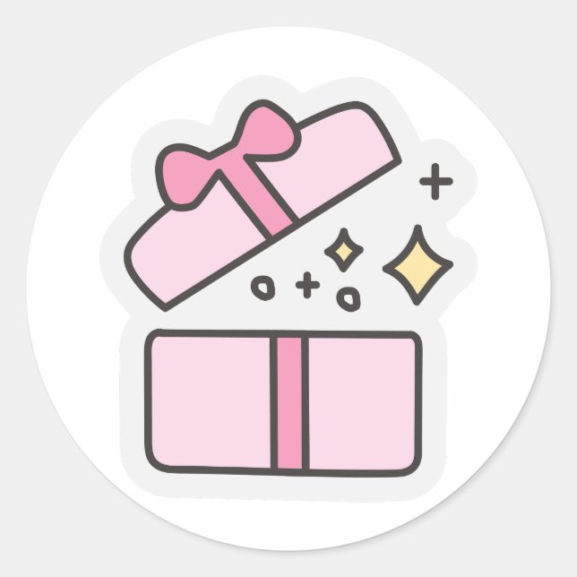 Adesivo Redondo Laptop do Círculo da Porta do Presente (Frente)