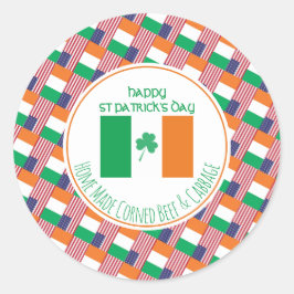 Adesivo Redondo Lar - Tripas de Carne Cortada IRLANDESAS AMERICANA