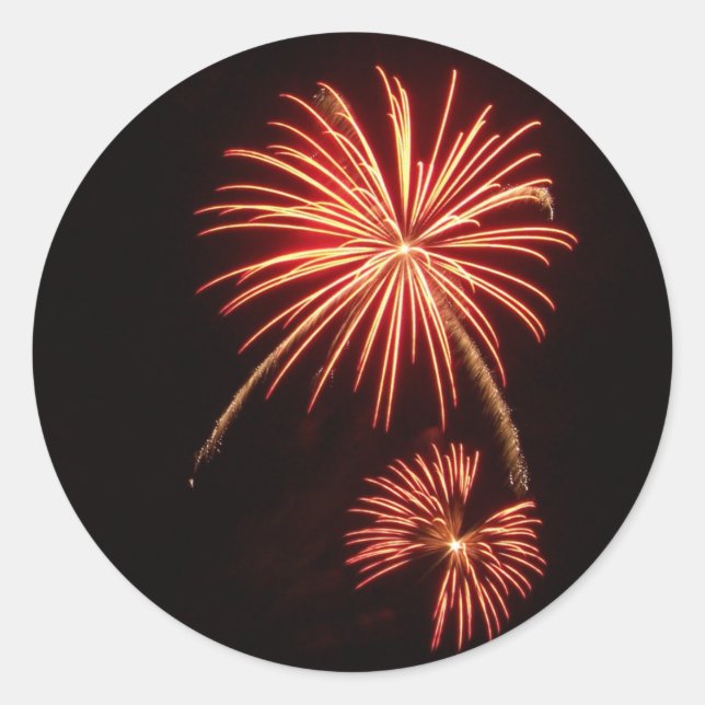 Adesivo Redondo Laranja Burst (Frente)