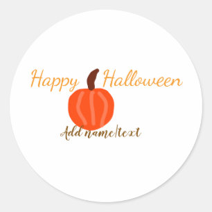 Adesivo Redondo Laranja de feliz Halloween abóbora outono laranja