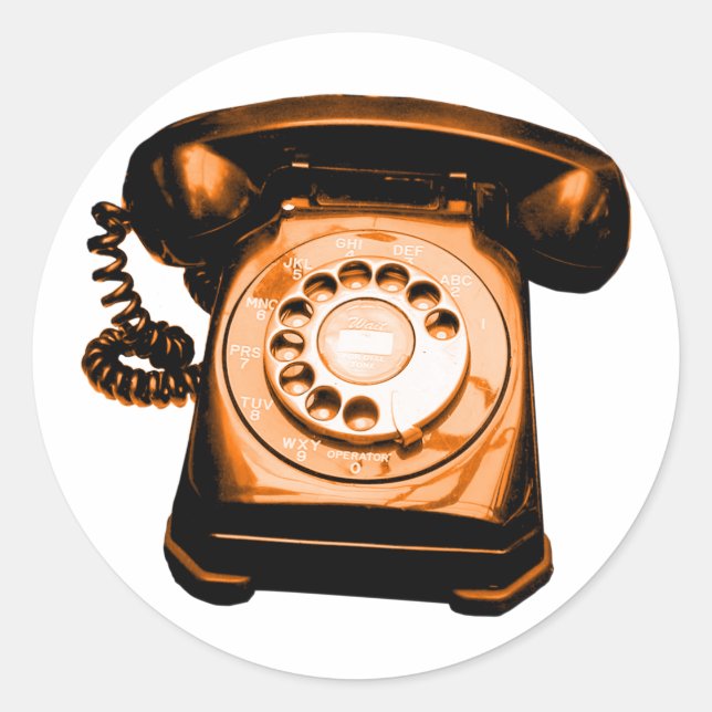 Adesivo Redondo Laranja de linha direta (Frente)