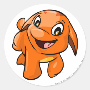 Adesivo Redondo Laranja de Poogle
