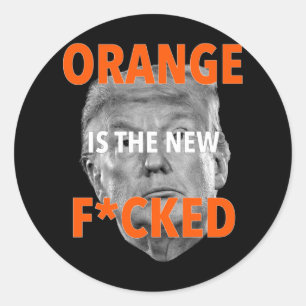 Adesivo Redondo Laranja É A Nova Maldita... Donald Trump
