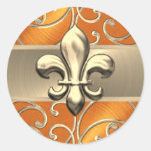 Laranja e Dourado Nabo-lombo Fleur de Lis