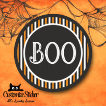 Laranja e Preto Listra Vintage Boo