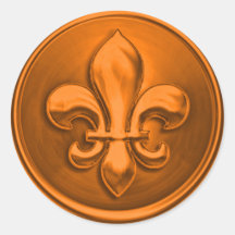 Laranja Fleur de Lis Envelope Seal Emboscada