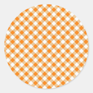 Adesivo Redondo Laranja Gingham