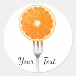 Adesivo Redondo Laranja no garfo