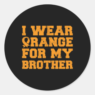 Adesivo Redondo Laranja Para Meu Irmão Leucemia Cancer Si