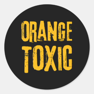 Adesivo Redondo Laranja Tóxico Resistência Política Trump