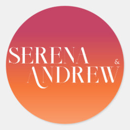 Adesivo Redondo Laranja Vermelha Sunset Viva Magenta Brilhante Mod