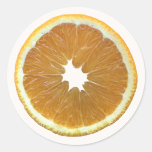 Adesivo Redondo Laranjas frescas - fruta laranja brilhante - real