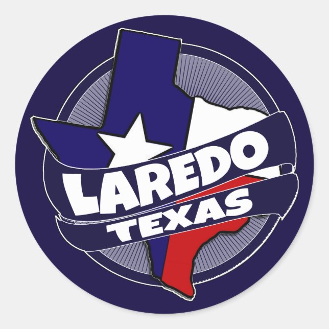 Adesivo Redondo Laredo Texas flag burst stickers (Frente)
