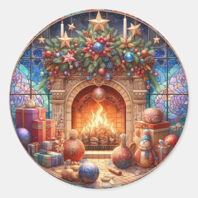 Adesivo Redondo Lareiras redondas (Frente)