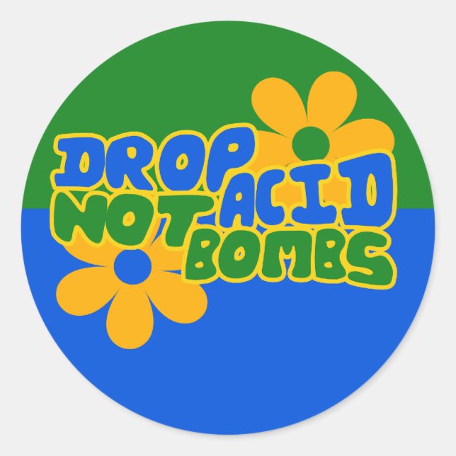 Adesivo Redondo Largar Ácidos sem Bombas (Frente)