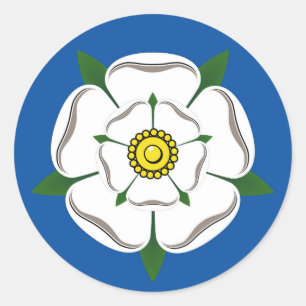 Adesivo Redondo Large Yorkshire White Rose Stickers