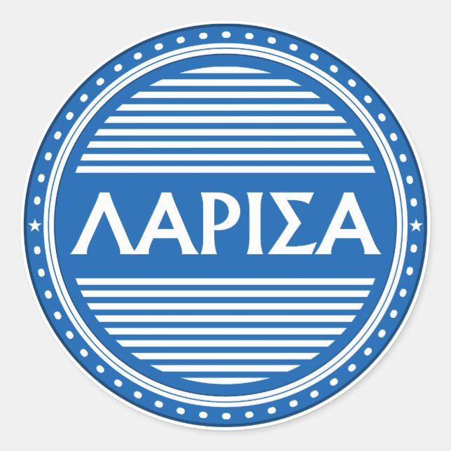 Adesivo Redondo Larissa City Pride Emblem – Greek Identity (Frente)